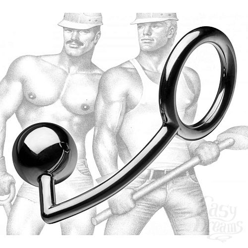 Фотография 6:  Эрекционное кольцо с анальным шаром из металла - Tom of Finland   Фотография 6  Эрекционное кольцо с анальным шаром из металла - Tom of Finland