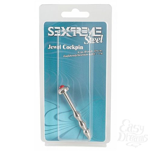 Фотография 2:  Уретральный стимулятор с декоративным стразом Sextreme Jewel Cockpin - 8 см. Фотография 2  Уретральный стимулятор с декоративным стразом Sextreme Jewel Cockpin - 8 см.