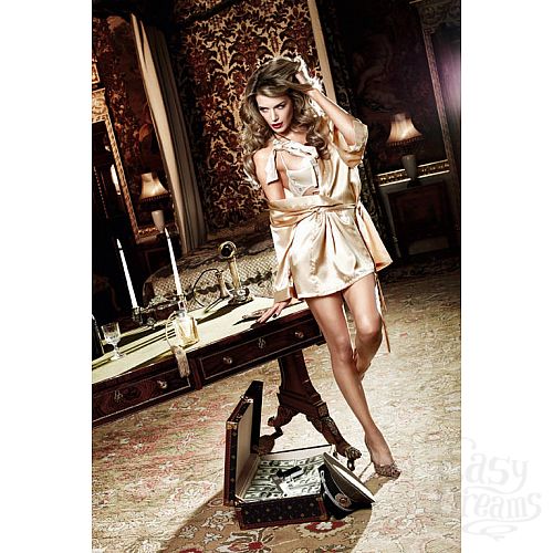 Фотография 1:  Agent Of Love Кимоно золотистый сатиновый кимоно Фотография 1:  Agent Of Love Кимоно золотистый сатиновый кимоно