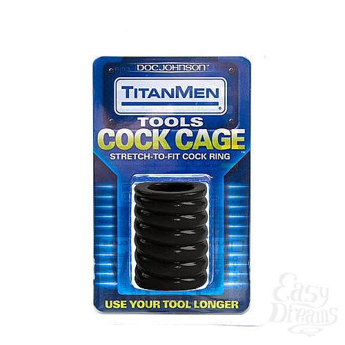 Фотография 1:  Сжимающая утяжка черная TITAN COCK CAGE Фотография 1:  Сжимающая утяжка черная TITAN COCK CAGE