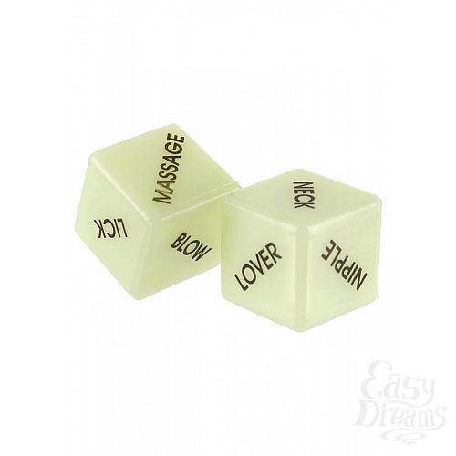 Фотография 2:  Кубики для игр LOVE2LOVE GLOW IN THE DARK DICE 9899TJ Фотография 2  Кубики для игр LOVE2LOVE GLOW IN THE DARK DICE 9899TJ