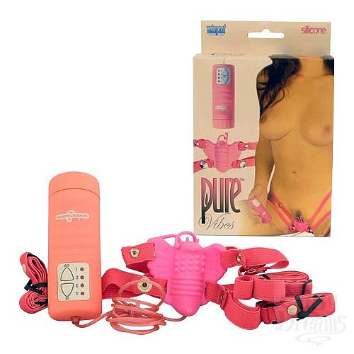 ���������� 2  ���������� ������� Strap-On Vibr. Butterfly Pink