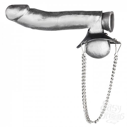 Фотография 3:  Утяжка для мошонки из искусственной кожи с цепочками PARACHUTE BALL STRETCHER BLM1726 Фотография 3  Утяжка для мошонки из искусственной кожи с цепочками PARACHUTE BALL STRETCHER BLM1726