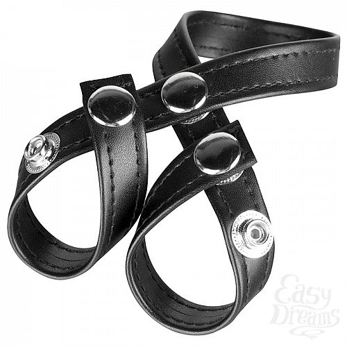Фотография 2:  Разделитель мошонки из искусственной кожи на клепках 8 STYLE BALL DIVIDER BLM1685 Фотография 2  Разделитель мошонки из искусственной кожи на клепках 8 STYLE BALL DIVIDER BLM1685