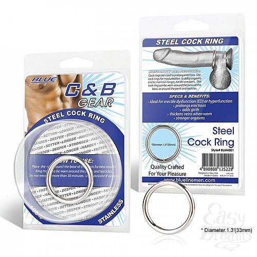 Фотография 1:  Стальное эрекционное кольцо 3,5 см STEEL COCK RING BLM4001 Фотография 1:  Стальное эрекционное кольцо 3,5 см STEEL COCK RING BLM4001