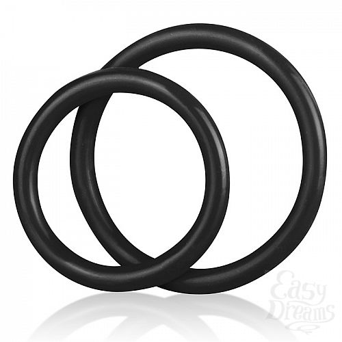 Фотография 2:  Набор из двух черных силиконовых колец разного диаметра SILICONE COCK RING SET BLM4005-BLK Фотография 2  Набор из двух черных силиконовых колец разного диаметра SILICONE COCK RING SET BLM4005-BLK