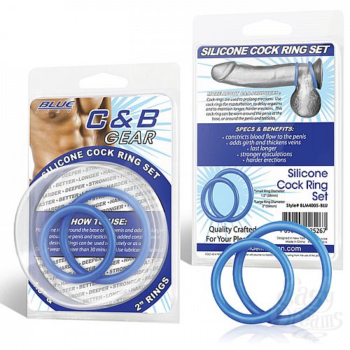 Фотография 1:  Набор из двух голубых силиконовых колец разного диаметра SILICONE COCK RING SET BLM4005-BLU Фотография 1:  Набор из двух голубых силиконовых колец разного диаметра SILICONE COCK RING SET BLM4005-BLU