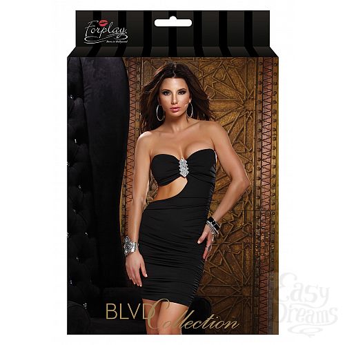 ���������� 1:  ������������� ������ � ������ �� ������� �������� TUBE DRESS WITH SIDECUTOUT BLACK S 882416-BLACK-S