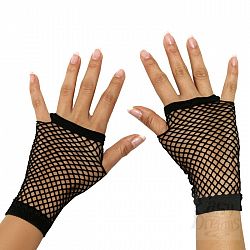 Митенки в мелкую сетку черные Митенки в мелкую сетку черные