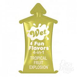 Гель-лубрикант на водной основе Wet Fun Flavors Tropical Fruit Explosion с ароматом тропических фруктов - 10 мл. Гель-лубрикант на водной основе Wet Fun Flavors Tropical Fruit Explosion с ароматом тропических фруктов - 10 мл.