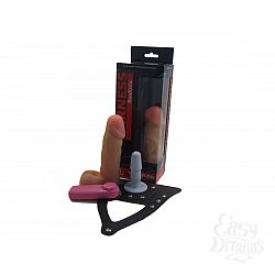 Страпон с вибрацией, управляемой выносным пультом - 15 см. Страпон с вибрацией, управляемой выносным пультом - 15 см.