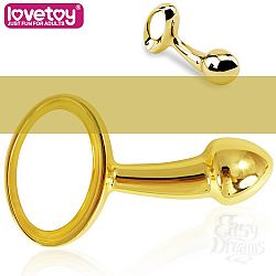 Золотистая анальная втулка LOVETOY Luxury - 10 см.  Золотистая анальная втулка LOVETOY Luxury - 10 см.