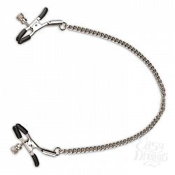 Клипсы для сосков на серебристой цепочке Клипсы для сосков на серебристой цепочке