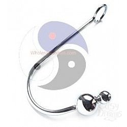 Анальный крюк Double Ball hook с двумя шариками на кончике  Анальный крюк Double Ball hook с двумя шариками на кончике