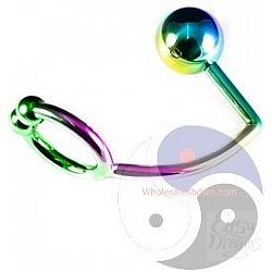 Радужное эрекционное кольцо с анальным плагом Rainbow Horse Shoe Ring with 40mm Diameter Ball  Радужное эрекционное кольцо с анальным плагом Rainbow Horse Shoe Ring with 40mm Diameter Ball