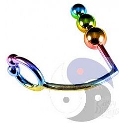 Радужное эрекционное кольцо с анальной ёлочкой Rainbow Horse Shoe Cock Ring with Trio of Anal Balls  Радужное эрекционное кольцо с анальной ёлочкой Rainbow Horse Shoe Cock Ring with Trio of Anal Balls