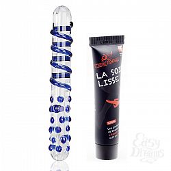 Smart Set 29: стеклянный фаллоимитатор и лубрикант на водной основе Smart Set 29: стеклянный фаллоимитатор и лубрикант на водной основе