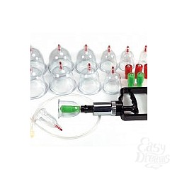 Набор для вакуумного массажа CUPPING SET 12 PCS. TRANSPARENT  Набор для вакуумного массажа CUPPING SET 12 PCS. TRANSPARENT