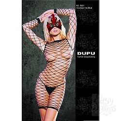 Платье в крупную сетку с рукавами черный One Size 02565OS Платье в крупную сетку с рукавами черный One Size 02565OS