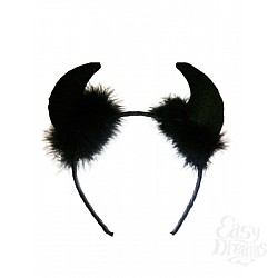 Рожки чертенка черные с пухом 02484OS Рожки чертенка черные с пухом 02484OS