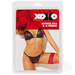 Лиф и трусики из кожи с красным элементом 12-706XO Лиф и трусики из кожи с красным элементом 12-706XO