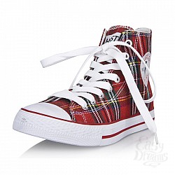 Женские кеды из денима шотландская расцветка HUSTLER HARDCORE 7 Женские кеды из денима шотландская расцветка HUSTLER HARDCORE 7