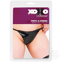 Виниловые черные стринги DIVA 2-1007XOD Виниловые черные стринги DIVA 2-1007XOD