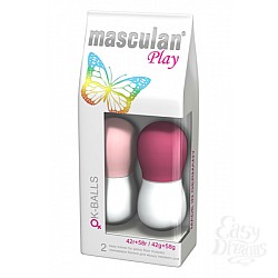 Тренажер Кегеля - НАБОР из 2 вагинальных шарикиов Masculan Play "оK-Balls" весом 42г + 58г. Тренажер Кегеля - НАБОР из 2 вагинальных шарикиов Masculan Play "оK-Balls" весом 42г + 58г.