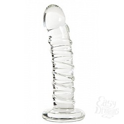 Фаллос со спиралевидным рельефом из прозрачного стекла Фаллос со спиралевидным рельефом из прозрачного стекла